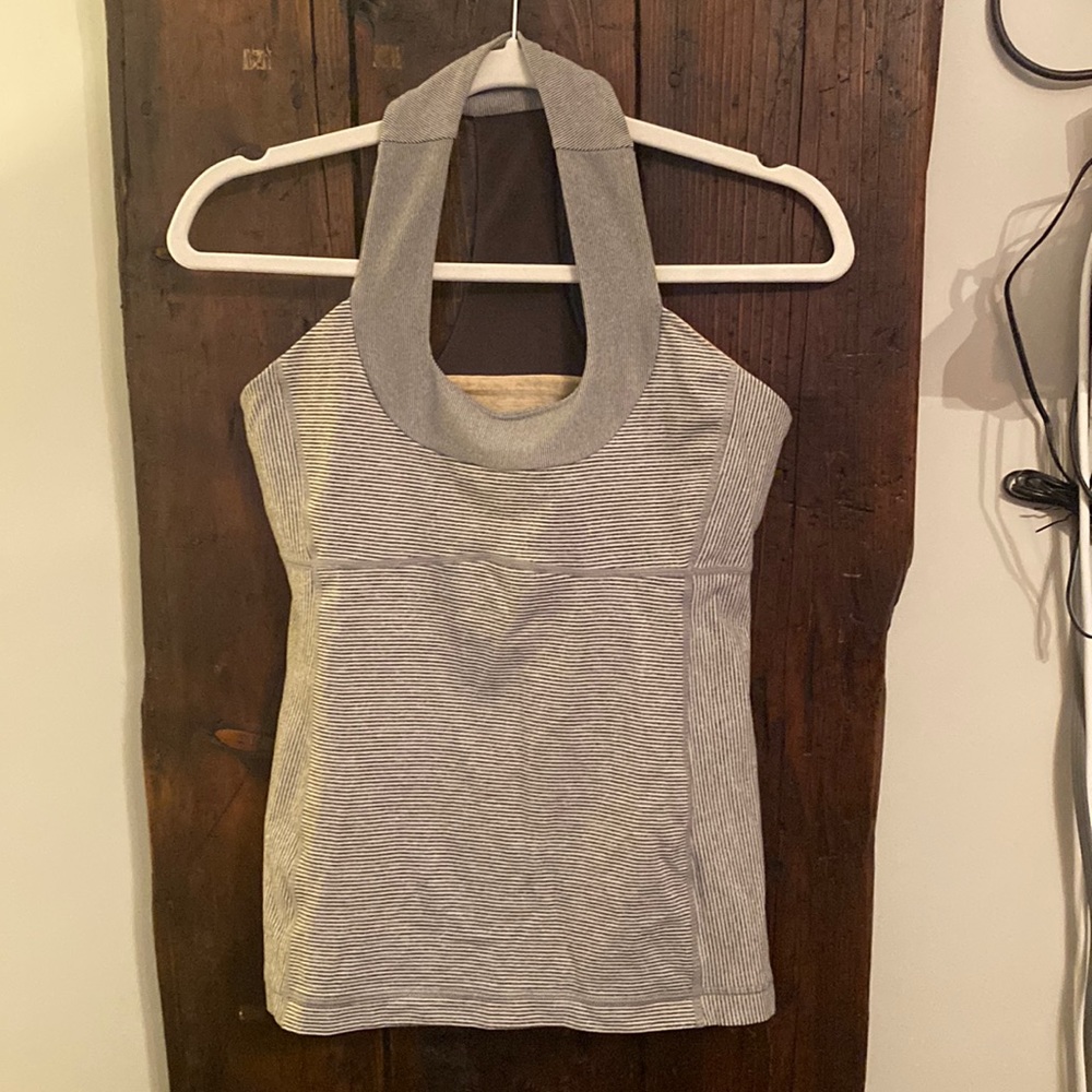 lululemon athletica Gray Striped Tank Top